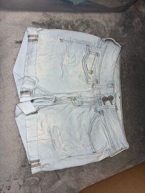 SO Light Wash Distressed Jean Shorts
